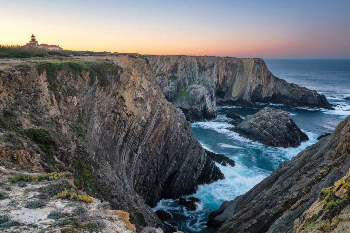 Wooden boardwalk along Costa Vicentina cliffs